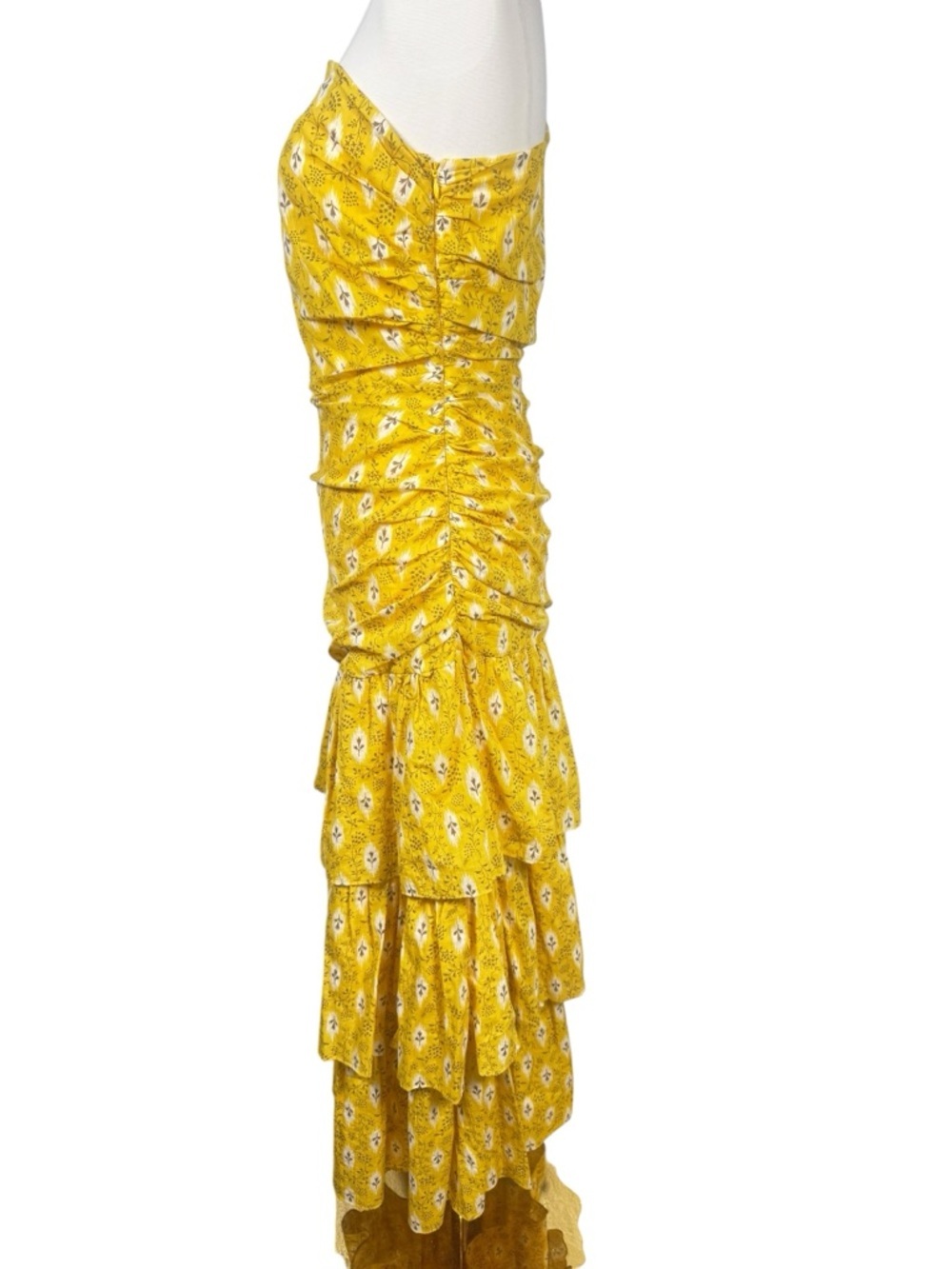 Veronica Beard Virginia One Shoulder Maxi Dress Yellow Sun Multi NWT 6 - Picture 5 of 11